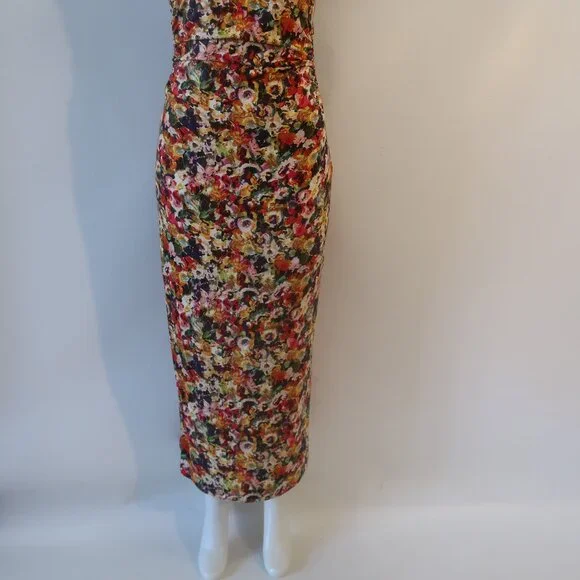 NWT Womens Amanda Uprichard Damira (Item-300) Multicolor Floral Midi Dress L - Picture 11 of 16